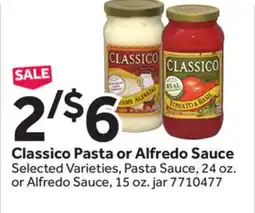 Stop&Shop Classico Pasta or Alfredo Sauce offer