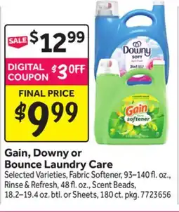 Stop&Shop Gain, Downy or Bounce Laundry Care offer