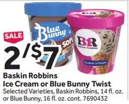 Stop&Shop Baskin Robbins Ice Cream or Blue Bunny Twist offer