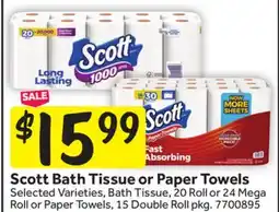 Stop&Shop Scott Bath Tissue or Paper Towels offer