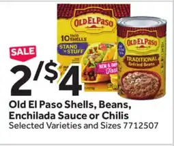 Stop&Shop Old El Paso Shells, Beans, Enchilada Sauce or Chilis offer