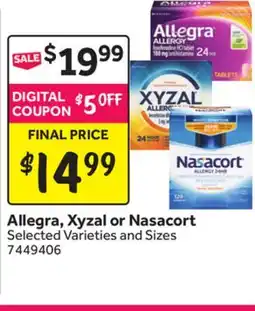 Stop&Shop Allegra, Xyzal or Nasacort offer