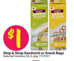 Stop&Shop Stop & Shop Sandwich or Snack Bags offer