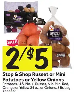 Stop&Shop Stop & Shop Russet or Mini Potatoes or Yellow Onions offer