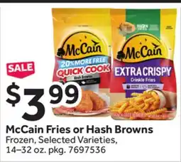 Stop&Shop McCain Fries or Hash Browns offer