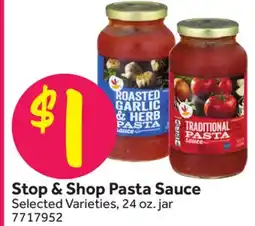 Stop&Shop Stop & Shop Pasta Sauce offer