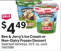 Stop&Shop Ben & Jerry's Ice Cream or Non-Dairy Frozen Dessert offer