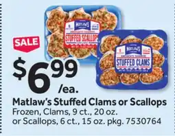 Stop&Shop Matlaw's Stuffed Clams or Scallops offer