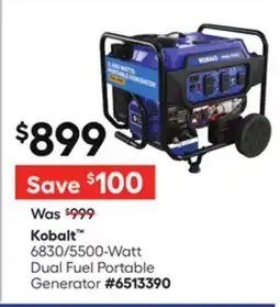 Lowe's 6830/5500-Watt Dual Fuel Portable Generator offer
