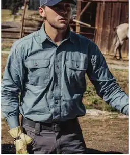 Runnings Men's Long Sleeve Weathered Work Shirt offer