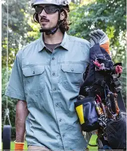 Runnings Men's Short Sleeve Weathered Work Shirt offer