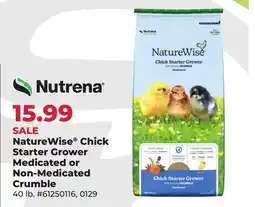 Runnings Nutrena NatureWise Chick Starter Grower Medicated or Non-Medicated Crumble offer