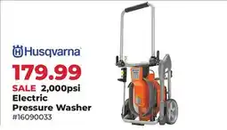 Runnings Husqvarna 2,000psi Electric Pressure Washer offer