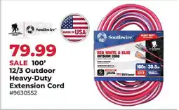 Runnings Southwire 100' 12/3 Outdoor Heavy-Duty Extension Cord offer