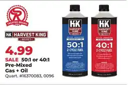Runnings Harvest King 50:1 or 40:1 Pre-Mixed Gas + Oil offer