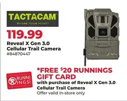 Runnings Tactacam Reveal X Gen 3.0 Cellular Trail Camera offer