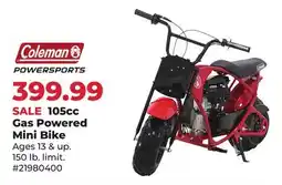 Runnings Coleman 105cc Gas Powered Mini Bike offer