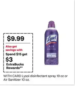 CVS Lysol disinfectant spray 19 oz or Air Sanitizer 10 oz offer