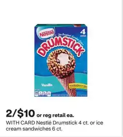 CVS Nestlé Drumstick 4 ct. or ice cream sandwiches 6 ct offer