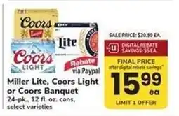 Safeway Miller Lite, Coors Light or Coors Banquet offer