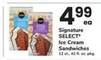 Safeway Signature SELECT Ice Cream Sandwiches offer