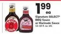 Safeway Signature SELECT BBQ Sauce or Marinade Sauce offer