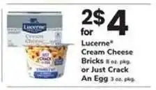 Safeway Lucerne Cream Cheese Bricks or Just Crack An Egg offer