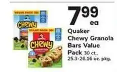 Safeway Quaker Chewy Granola Bars Value Pack offer