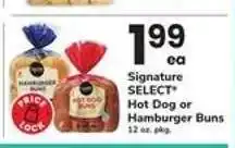 Safeway Signature SELECT Hot Dog or Hamburger Buns offer