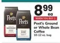 Safeway Peet's Ground or Whole Bean Coffee offer