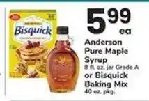 Safeway Anderson Pure Maple Syrup or Bisquick Baking Mix offer
