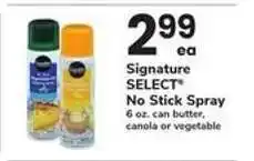 Safeway Signature SELECT No Stick Spray offer