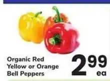 Safeway ORGANIC RED, YELLOW OR ORANGE BELL PEPPERS offer