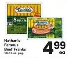 Safeway Nathan's Famous Beef Franks offer