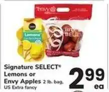 Safeway Signature SELECT Lemons or Envy Apples offer