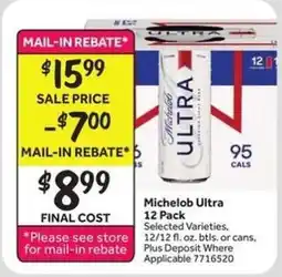 Stop&Shop Michelob Ultra 12 Pack offer
