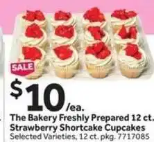 Stop&Shop The Bakery Freshly Prepared 12 ct. Strawberry Shortcake Cupcakes offer