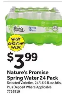 Stop&Shop Nature's Promise Spring Water 24 Pack offer