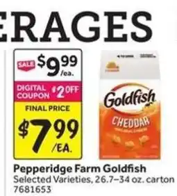 Stop&Shop Pepperidge Farm Goldfish offer
