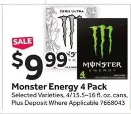 Stop&Shop Monster Energy 4 Pack offer