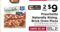 ShopRite Freschetta Naturally Rising, Brick Oven Pizza offer