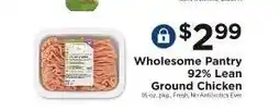 ShopRite Wholesome Pantry 92% Lean Ground Chicken offer