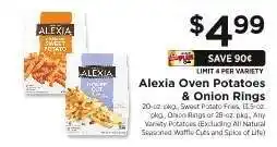 ShopRite Alexia Oven Potatoes & Onion Rings offer