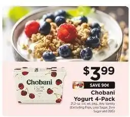 ShopRite Chobani Yogurt 4-Pack offer