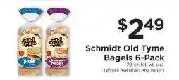 ShopRite Schmidt Old Tyme Bagels 6-Pack offer