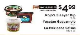 ShopRite Rojo's 5-Layer Dip, Yucatan Guacamole, La Mexicana Salsas offer