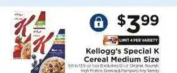 ShopRite Kellogg's Special K Cereal Medium Size offer