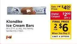 ShopRite Klondike Ice Cream Bars offer