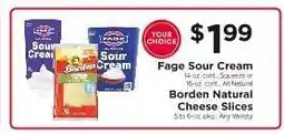 ShopRite Fage Sour Cream / Borden Natural Cheese Slices offer