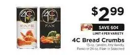 ShopRite 4C Bread Crumbs offer